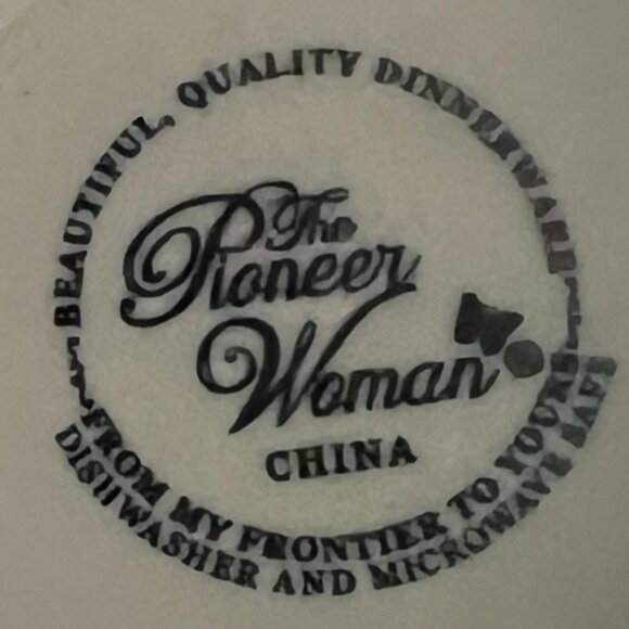 THE PIONEER WOMAN Turquoise Pedestal & Red Starburst Off-White Ceramic Cup Mug - Picture 10 of 11